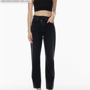 Agolde Aritzia criss cross jean